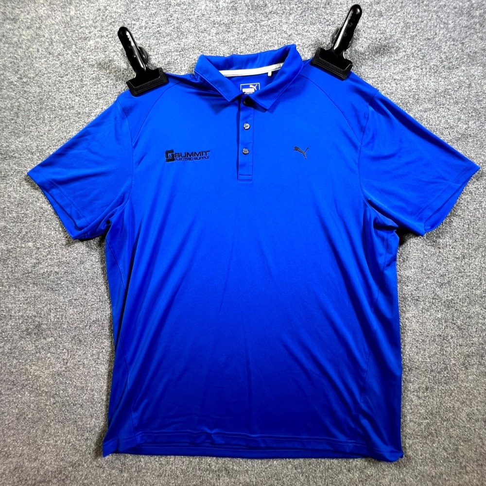 Puma Golf Polo Shirt Mens 2XL Blue Summit Electric Supply DryCell 570462